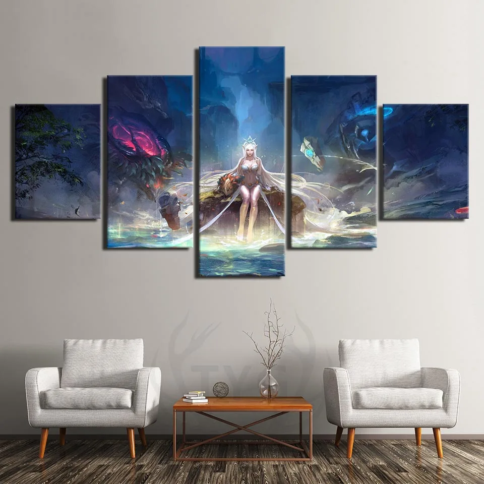 

Wall Artwork HD Print Home Decoration 5 Piece League Of Legends Poster Picture Modern Canvas Game Painting For Living Room Frame