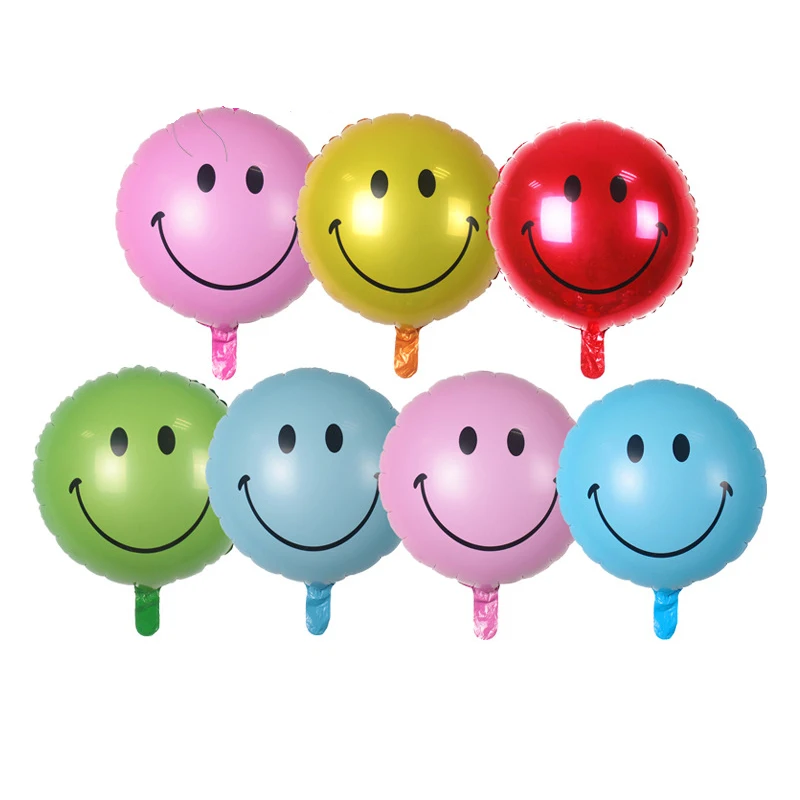 

New style Air balls Helium foil Balloons smiling face balloons Smile Happy Birthday Decorations wedding Market activity decorate
