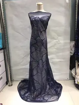 

New Arrival African Sequins Lace Fabrics High Quality Mesh Nigerian Lace Guipure Lace Fabric For Party Dress JL553