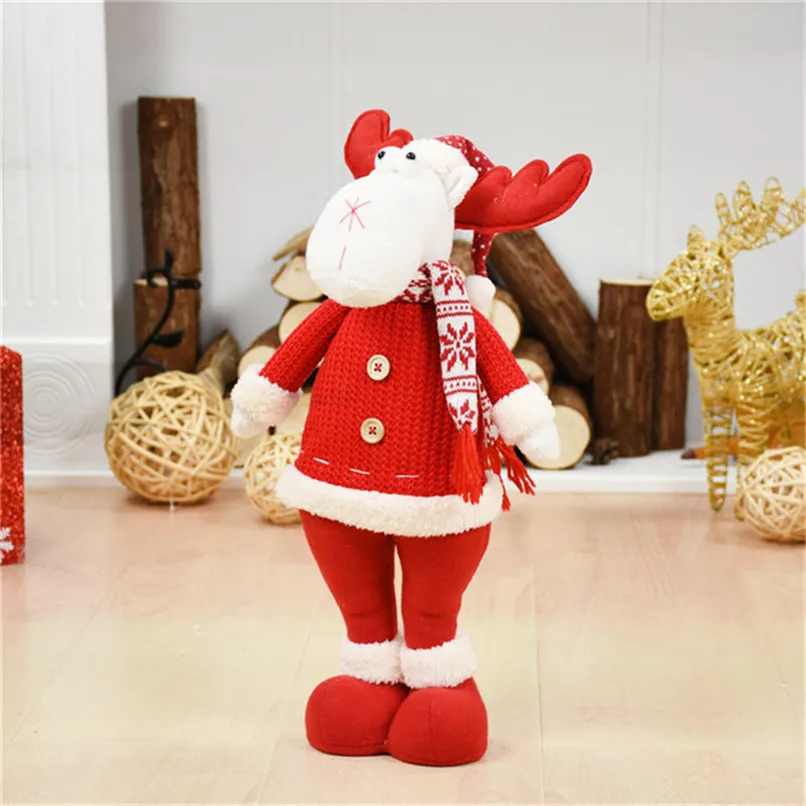  3pcs/lot Santa Claus+Snowman+Elk Doll Christmas Decoration Ornaments Stand Toys New Year Birthday G