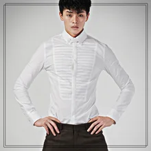 Осенняя мужская одежда Модная приталенная рубашка Мужская модная универсальная Повседневная рубашка с длинным рукавом сценические костюмы певицы