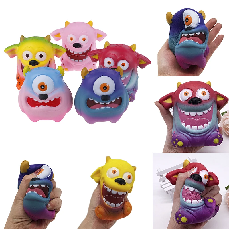

Jumbo Kawaii Colorful demon monster Galaxy Squishy Doll Slow Rising Stress Relief Squeeze Toys for Baby Kids Xmas Gift
