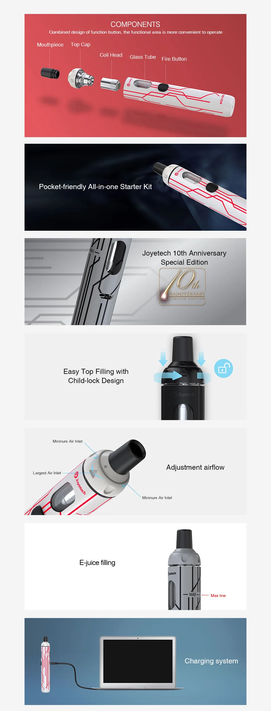 Joyetech eGo AIO Starter Kit 1500mAh (10th Anniversary Edition)