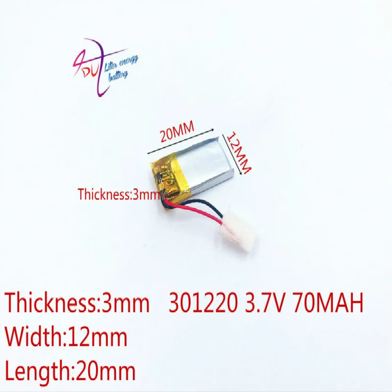 

3.7V polymer battery 301220 031220 70mah Liter energy battery MP3 camera pen bluetooth headset wireless mouse battery