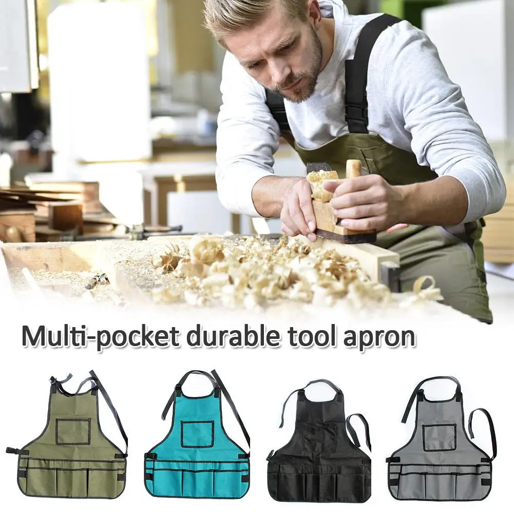 

Multi-pocket Durable Tools Apron Garden Work Clothes Oxford Canvas Tool Storage Apron For Carpenters Electricians