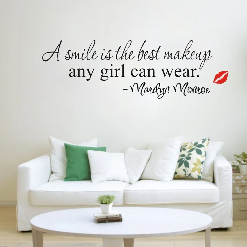 Free Shipping Big size Hot Inspiring Sayings A Smile is the Best Makeup