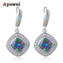Fantastic Mystic Crystal Earrings for Women Silver Stamped Health and Beautiful Fashion Jewelry Dangle Earrings JE1023A