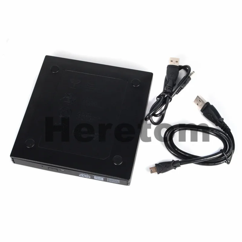 Heretom USB2.0 12.7mm SATA To SATA RW CD DVD-ROM Enclosure External Optical Drive Case casing hdd external 3.5