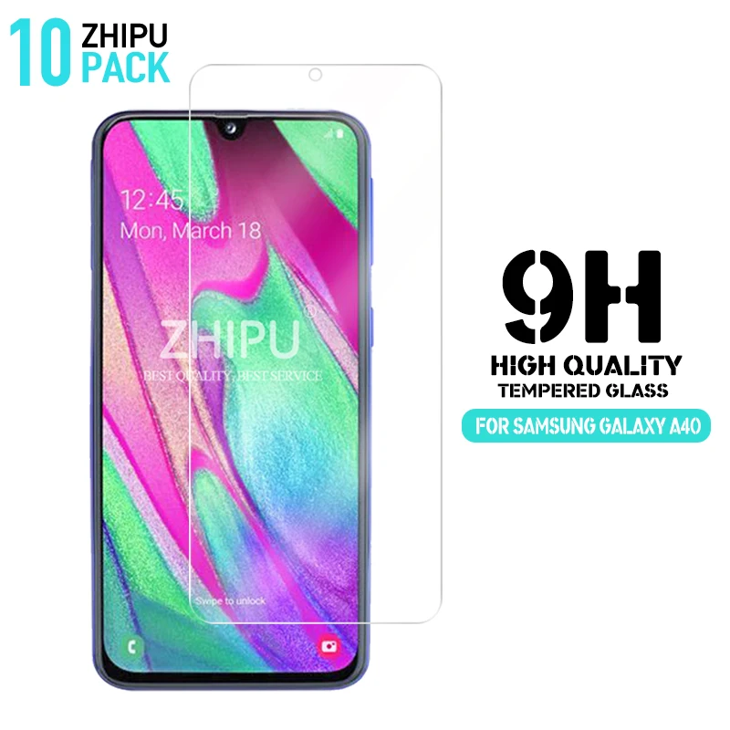 

10 Pcs Tempered Glass For Samsung Galaxy A40 Screen Protector 2.5D 9H Tempered Glass For Samsung A40 SM-A405F/DS Protective Film