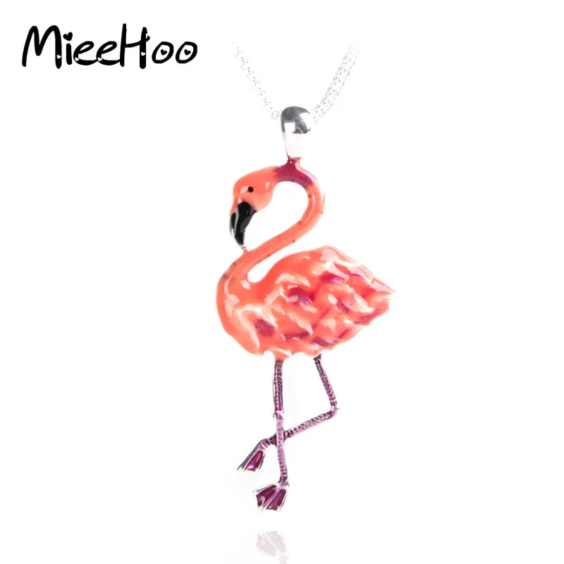 

Mieehoo Mediterrane Colorful flamingos Necklace Enamel Vintage Ethnic Animal Pendant For Women Fashion Jewelry Drop Shipping
