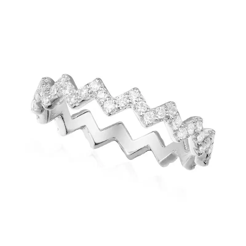 

JEM original 925 sterling silver 1:1 APM ring fashion jewelry geometric line series high quality irregular color diamond ring