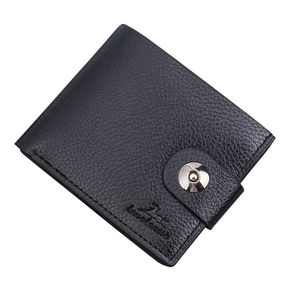 Aelicy Мужской многофункциональный кошелек, мужские кошельки с карманом для монет, мужской кожаный кошелек, известный бренд, сумка для денег - Цвет: Черный