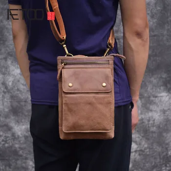 

AETOO Genuine Leather bag men bags Men Messenger Bags male small flap Vintage Leather shoulder crossbody bags for man