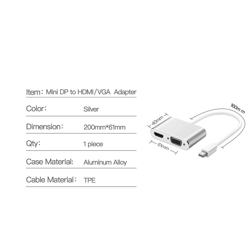 Snowkids VGA переключатель сплиттер мини DP к HDMI VGA для MacBook порты расширения для поверхности ноутбука/поверхности книги/поверхности 3/студии