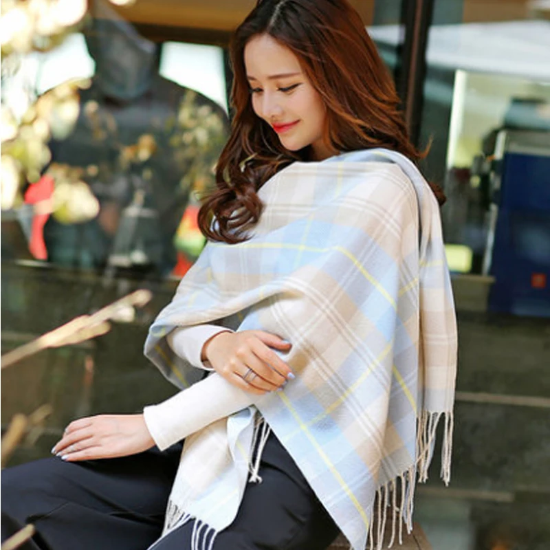 Preise Kaschmir Schal 2019 Pashmina Schal Frauen Quasten Schals Wraps Herbst Winter Decke Schals plaid schals YR004