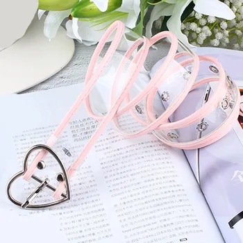 

belts for women Resin Transparent Long heart belt Adjustable Waist Dress band Belt Heart Buckle ceinture Cinturones Para Mujer