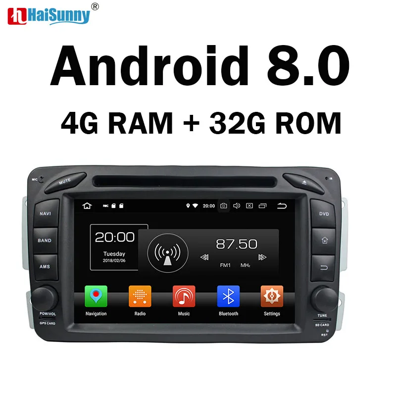 

HaiSunny 4G RAM Android 8.0 Car DVD Navigation Multimedia Player For Mercedes Benz ML W163 CLK W209 W203 W170 W210 W168