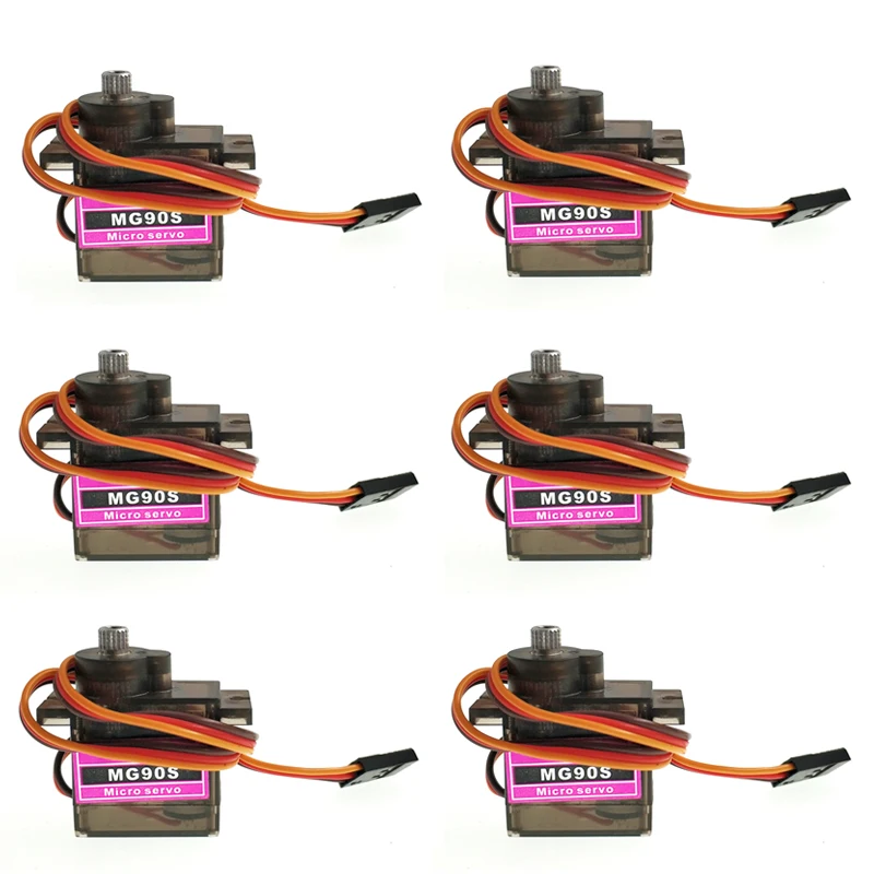 

6pcs/Lot Smart Electronics Tower Pro MG90S 9g Metal Gear Upgraded SG90 Digital Micro Servos for Vehicle Helicopter Boart Car