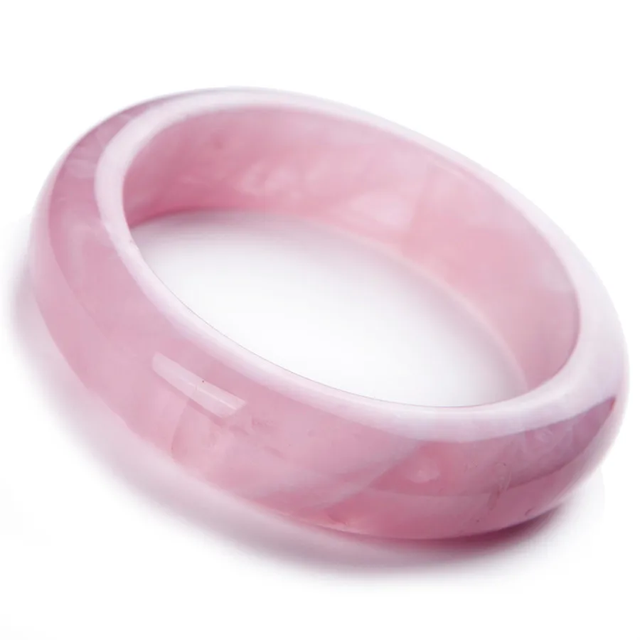 Драгоценный натуральный розовый кварц драгоценный камень кристалл круглый модный женский браслет внутренний диаметр 56 мм