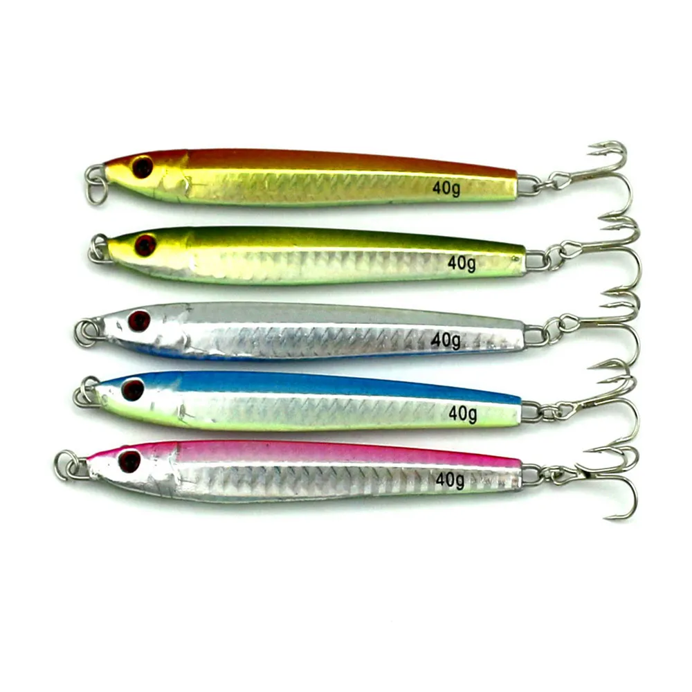 

5 Pcs Metal Jig 40g Fishing Lure 3d Eyes Lead Fish Lure Isca Artificial Fishing Lures Baits