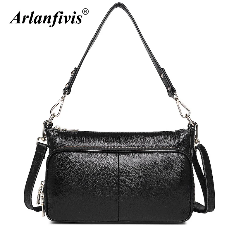 

Arlanfivis Genuine Leather Handbags For Women Large Capacity Female Crossbody Bags bolsa feminina Cowhide Cowhide Zipper Purses