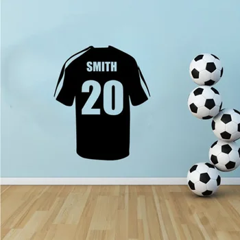 

Personalised Name - Football Soccer Shirt Vinyl Wall Stickers Home Decor Wall Stickers For Kid's Rooms 40 Colors 3 sizes