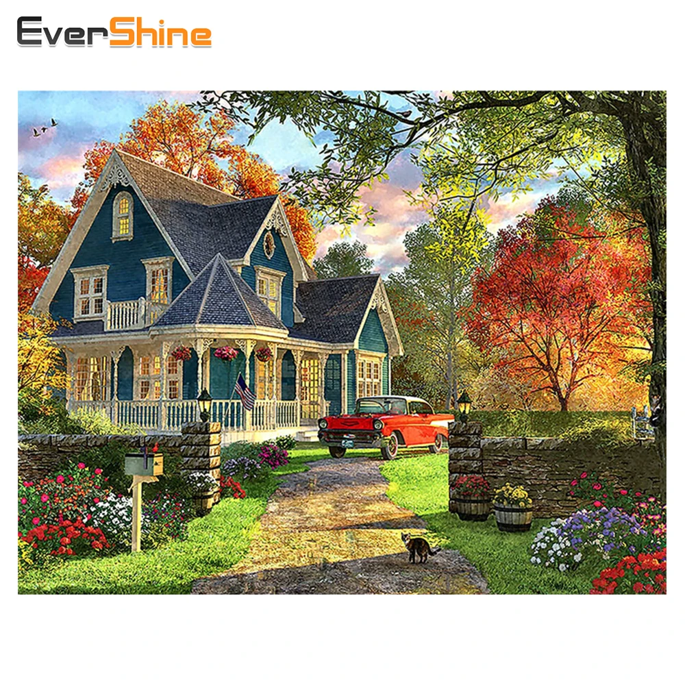 

EverShine DIY Diamond Painting Pastoral Needlework Craft Full Square Diamond Mosaic Embroidery Scenery Home Decor Cross Stitch