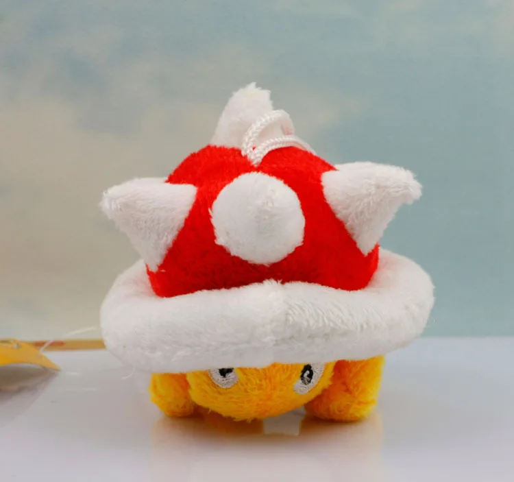 8cm New Cute Spiny Koopa Super Mario Plush Soft Toy Red Shell Stuffed