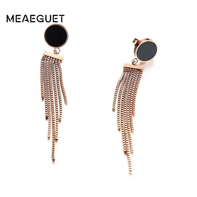 

Women's Tassel Drop Earrings Acrylic Rose Gold Stainless Steel Acrylic Brincos Beach Bohemia Female Gifts Aretes De Mujer