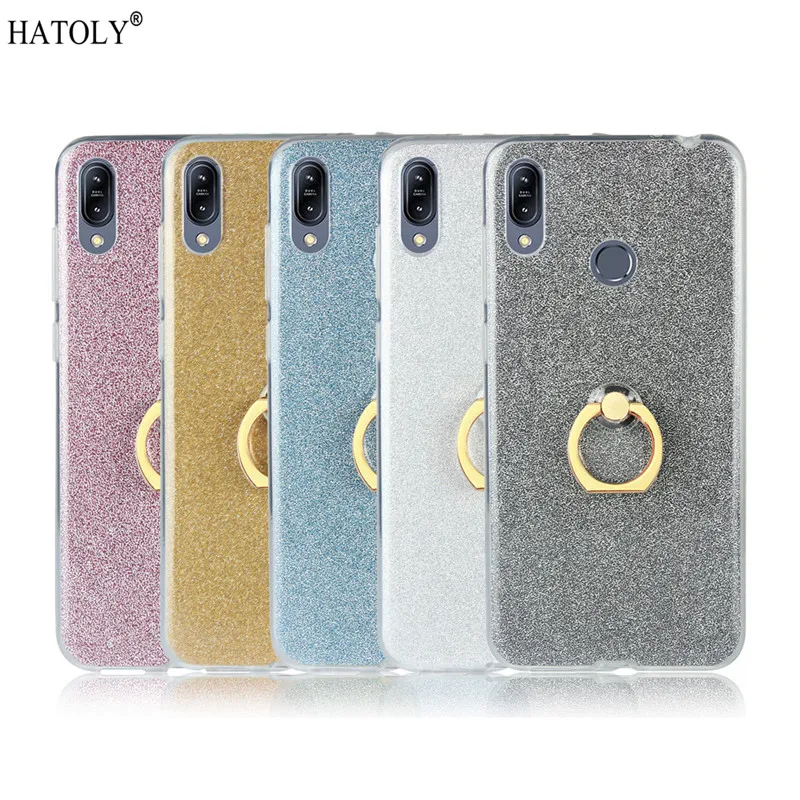 

For Asus zenfone Max (M2) ZB633KL Case Shiny Bling Silicon Phone Case For Asus zenfone Max (M2) ZB633KL Soft Finger Ring Cover