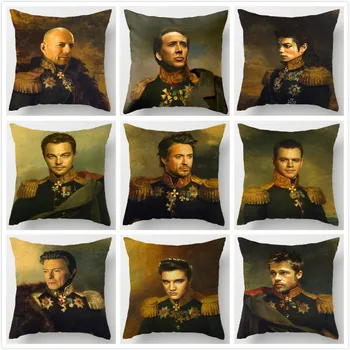 

Hot Selling Elvis Presley Michael Jackson David Bowie Brad Pitt Customized Zippered Square Throw Pillowcase Sham Protector