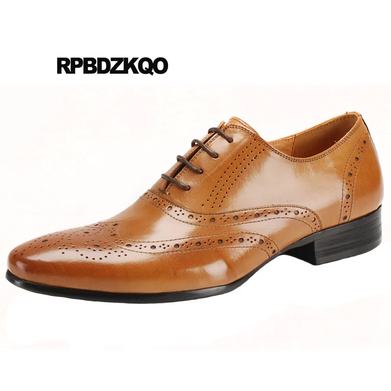 De Elegantes Asas Casamento orange Das Preto Couro Vestem Do Nas Oxfords Homens Negócios Brogue Dedo Os Sapatos Pontas Pé Laranja Escritório Britânico Estilo Italiano Se Preto 7Fxw0n8