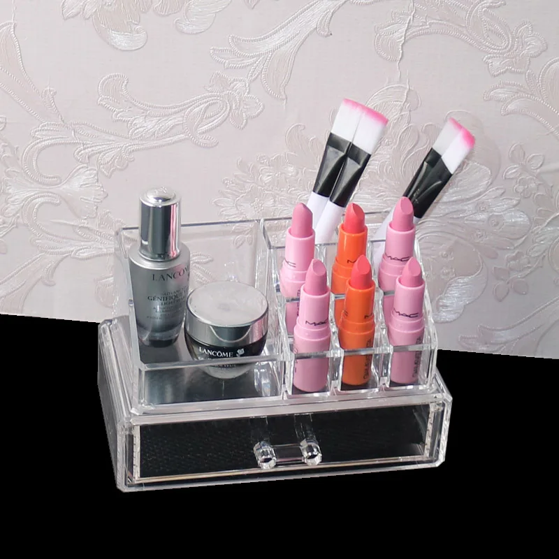 

Acrylic Makeup Brush Holder Dress Table Storage Case Lipstick Organzier Drawer Makeup Organizer Jewelry Storage Box Cosmetic Box