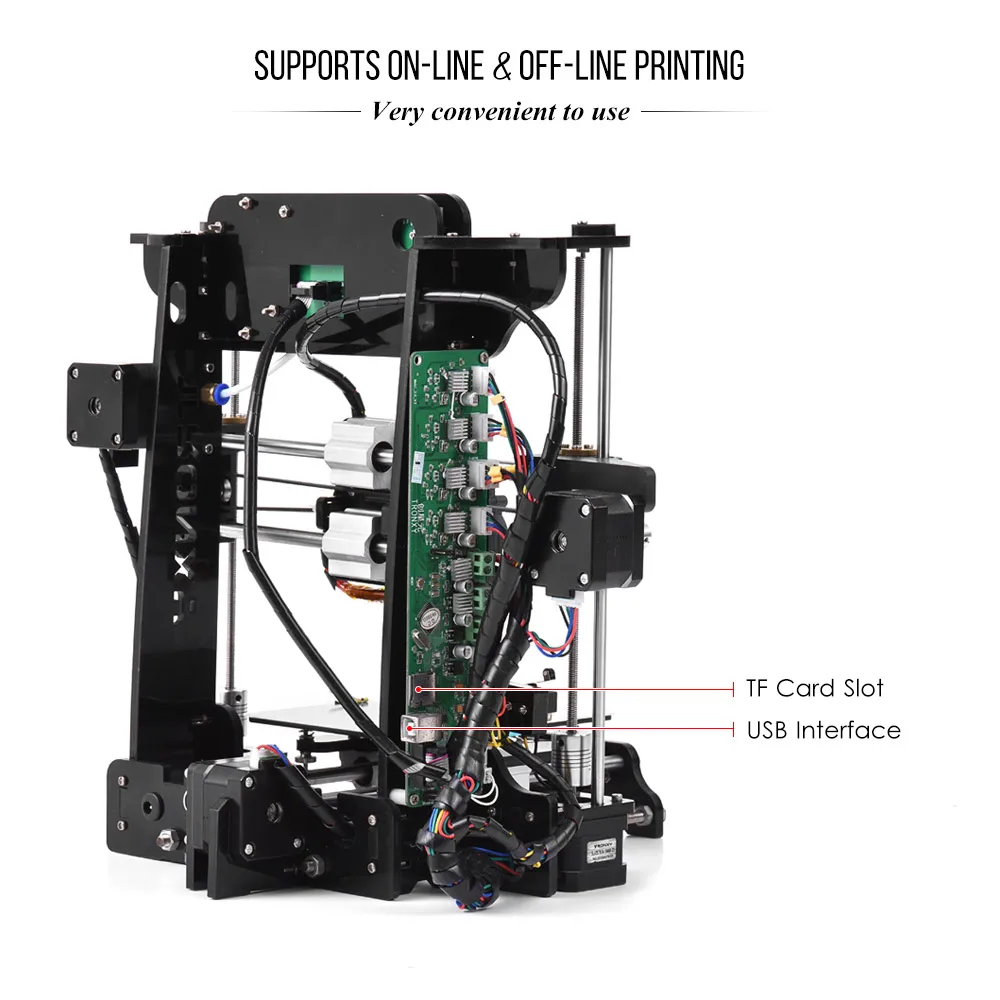 Распродажа XY-100 tronxy DIY Kit портативный настольный 3d принтер Высокая точность MK10 экструдер 2004A ЖК-экран с 8 Гб карта памяти