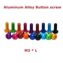 20 pces de alumínio botão parafuso m3 coulorful anodizado de alumínio hex soquete botão cabeça tampão parafuso m3 * 5/6/8/10/12/14/16mm