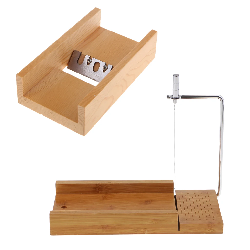 1 Set Pine Wood Soap Beveler Planer and 1 Set Soap Cutter With Wire Slicer Handmade Soap Making Tools
