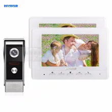 DIYSECUR 7inch Video Intercom Video Door Phone 700TV Line IR Night Vision Outdoor Camera for Home / Office Security System 1V2