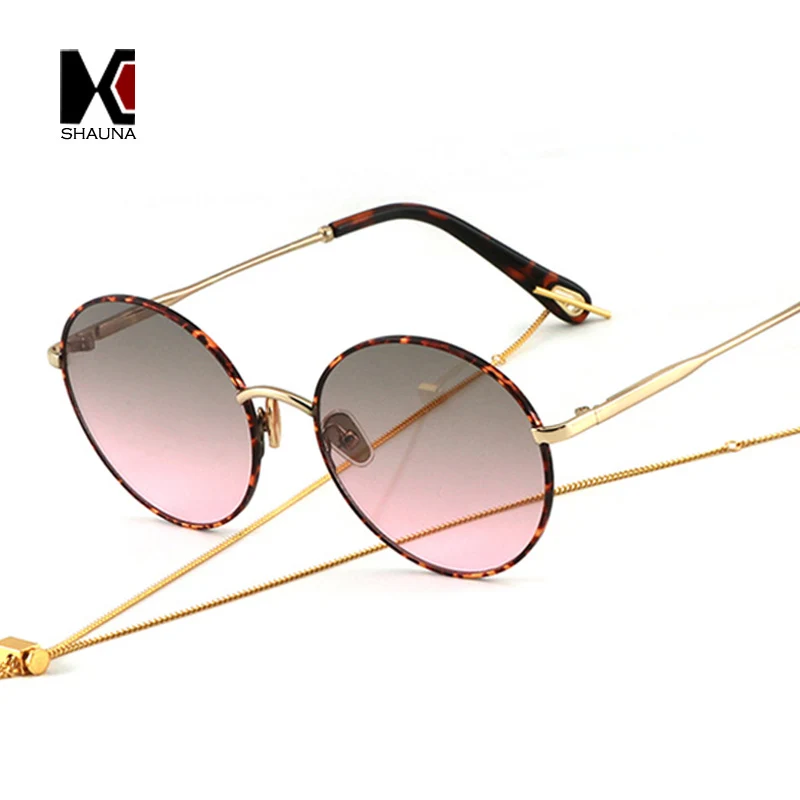 

SHAUNA Fashion Round Sunglasses Women Gradient Sun Glasses With Chain