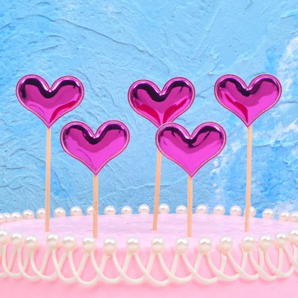 5 шт. Микки и Минни Маус головы Топпер для торта флажки для кексов подарок на день рождения для мальчиков - Цвет: Rose Heart