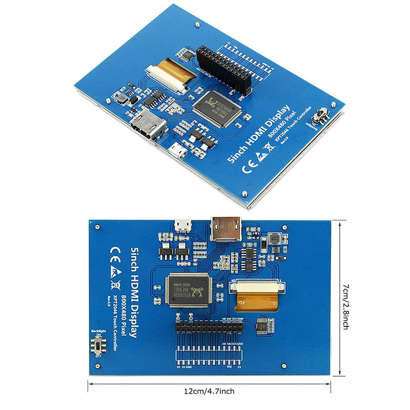 Электрический ЖК-дисплей 5 дюймов Raspberry Pi 3 сенсорный экран HDMI 800x480 " монитор TFT с сенсорной ручкой для Banana Pi Raspberry Pi 2 3