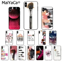 MaiYaCa Красивая Девичья Кисть для макияжа Черная оболочка чехол для телефона iphone 11 pro 5Sx 6 7 7plus 8 8Plus X XS MAX XR