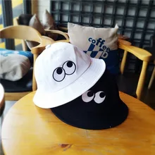 Человек Для женщин милые забавные модные шапки Мода Harajuku Японский Корейский стиль рисунком Больших Глаз шляпа для рыбалки Hat