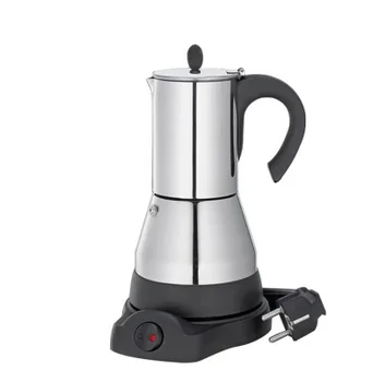 Household 4 Cups and 6 Cups Coffee Machine Espresso Coffee Pot Plug-in Portable 304 Stainless Steel Electric Moka Pot Household 4 Cups and 6 Cups Coffee Machine Espresso Coffee Pot Plug-in Portable 304 Stainless Steel Electric Moka Pot