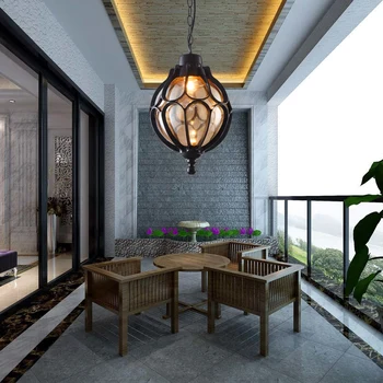 

Outdoor Light Vintage Pendant lamps simple balcony corridor Courtyard Villa Pavilion grape waterproof Pendant Lights FG207