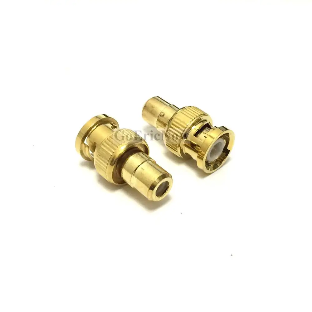 5x BNC Connector Female to RCA Female Jack Coax Coaxial Cable Gold CCTV Adapter
