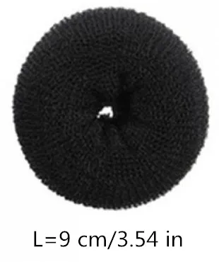 Черные три размера s Кольца для волос S/M/L Размер Мода для женщин леди девушка пончик волос кольцо резинка для прически пучок Стайлинг для