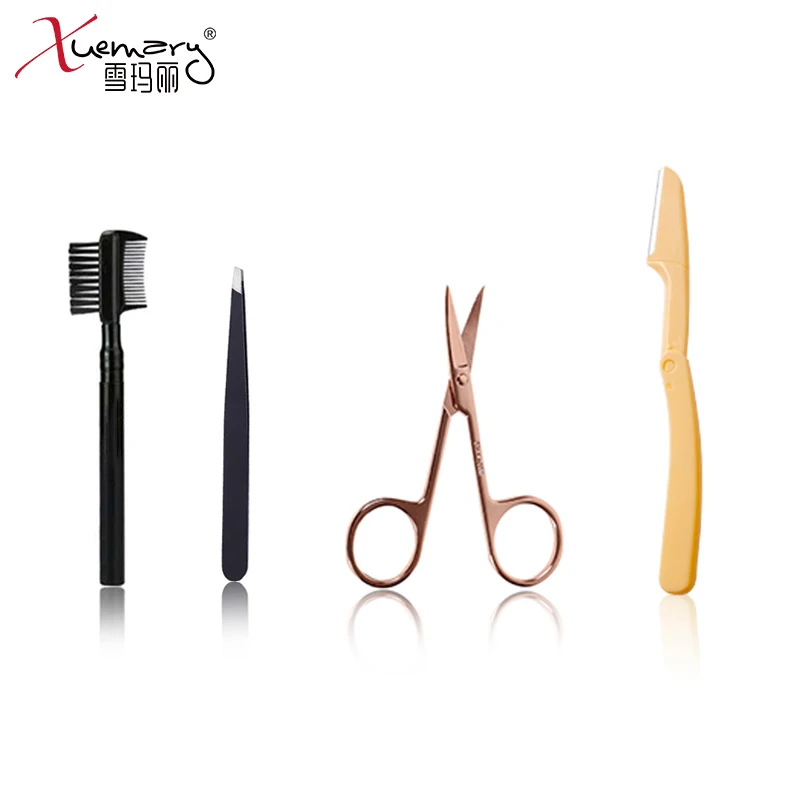 Xuemali 6pcs/set Eyebrow Trimmer Makeup Tool Kit for New Razor/Makeup Scissor/Brush/Tweezer Cosmetic | Красота и здоровье