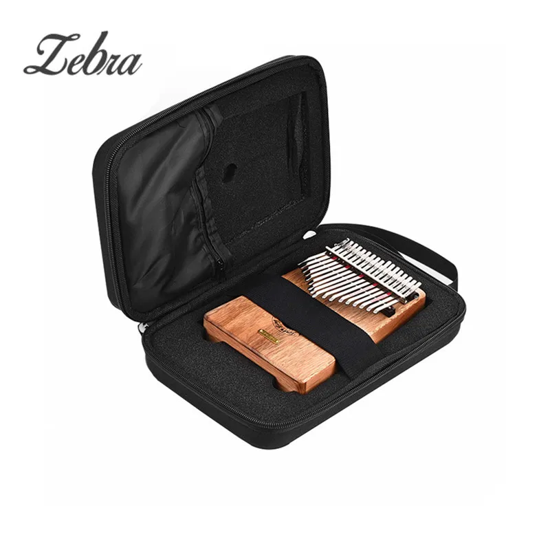 

Zebra Waterproof Shockproof EVA 270*180*70mm 10 Keys 17 Keys Kalimba Case Thumb Piano Mbira Portable General Box Bag Black