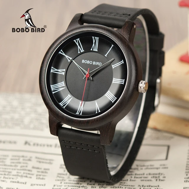 BOBO BIRD Lovers Wood Bamboo Watch Timepieces Leather Band Exquisite Quartz Wristwatches for Men and Women Gifts In Wooden Box