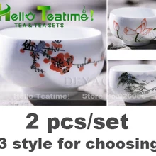 [HT!] 2 шт./лот фарфор чайная чашка нарисованный вручную цветок набор керамических чашек Китайский кунг-фу чайная чашка наборы чайный набор